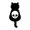 Cat skull icon  Halloween logo bone kitten ghost character cartoon illustration doodle design