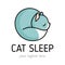 Cat Sleep logo design. Vector