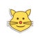 cat with a smile colored emoji sticker icon. Element of emoji for mobile concept and web apps illustration