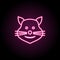 Cat with a smile neon icon. Simple thin line, outline vector of emoji icons for ui and ux, website or mobile application