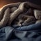 Cat snuggled up in a fuzzy blanket on a bed