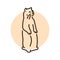 Cat stands in the position of a gopher color line icon. Pictogram for web page