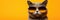 Cat With Sunglasses Dark Yellow Background Cats And Sunglasses, Dark Yellow Colour, The Power Of Vis