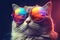 A Cat With Sunglasses Going To A Virtual Gaming Center