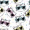 Cat in sunglasses pattern, cat vector seamless