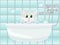 Cat taking bath