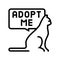 cat talk adopt me line icon vector illustration