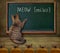 Cat teacher at blackboard 5