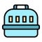 Cat transporter icon color outline vector