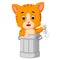 Cat in trash cartoon