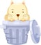 Cat in Trashcan vector