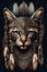 Cat tribal totem esoteric tattoo design illustration