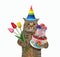 Cat with two tiered cake 2