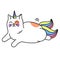 Cat unicorn icon, cute funny fantasy animal