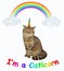 Cat unicorn with a lettering