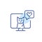 Cat user giving a like feedback. Pixel perfect, editable stroke line icon