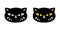 cat vector black kitten face head icon calico neko pet breed doodle cartoon character symbol