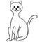 Cat. Vector illustration. Outline on an isolated background. Doodle style. Sketch. Coloring book for children. Lovely pet. 
