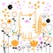 Cat vector kitten animal flowers weeds