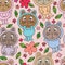 Cat wear bear ear seamless pattern