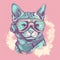 Cat wearing aviator goggles. Created using ai generative.