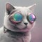 Cat wearing aviator goggles. Created using ai generative.