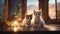 cat in the window highly intricately detailed photograph of Group of pets kitten