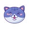 Cat winking cute emoji funny expression vector