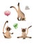 Cat yoga cartoon illustration. Flat cartoon sticker.