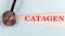 CATAGEN word made on torn paper, medical concept background