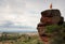 Catalan flag on a rock top