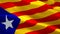 Catalan flag waving in wind video footage Full HD. Realistic Catalan Flag background. Catalonia Flag Looping Closeup 1080p Full HD