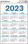Catalan vertical pocket calendar for 2023. Week starts Monday