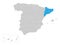 Catalonia autonomous community in the map of Spain