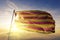 Catalonia autonomous community of Spain flag textile cloth fabric waving on the top