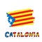 Catalonia blue estelada national flag painted as colorful brush stroke