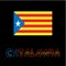 Catalonia blue estelada national flag and typography text with flag colors isolated on a black background. Vector