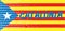 Catalonia blue typography text on estelada national flag textured background.