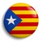 Catalonia Flag Round Badge Isolated on White