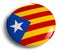 Catalonia Flag Round Badge on White