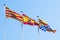 Catalonia, Spain and Badalona flags