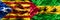 Catalonia vs Sao Tome and Principe copy smoke flags placed side by side. Thick colored silky smoke flags of Catalan and Sao Tome a