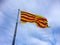 Catalunya regional flag in the MontjuÃ¯c Castle