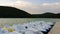 Catamaran. Boats, lake , sunset, beach, clouds