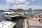 Catamaran ferry docking in Tampa Florida USA