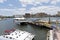 Catamaran ferry docking in Tampa Florida USA