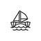 Catamaran icon. line style icon vector illustration