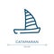 Catamaran icon. Linear vector illustration from extreme sports collection. Outline catamaran icon vector. Thin line symbol for use