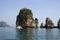 Catamaran and limestone outcrops, Krabi, Thailand