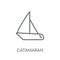 catamaran linear icon. Modern outline catamaran logo concept on